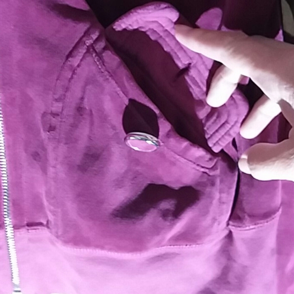 Vtg Juicy Couture USA Velour Jacket Zip L 2010 Burgundy NWT - Picture 6 of 12